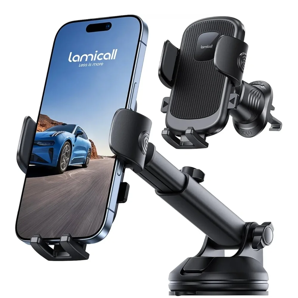 Car Phone Mount with Suction Cup and Clip